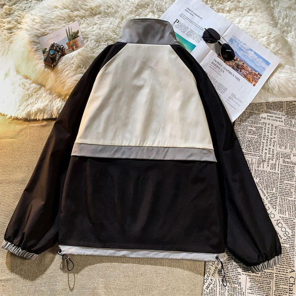 Geaca subtire de toamna cu fermoar si logo