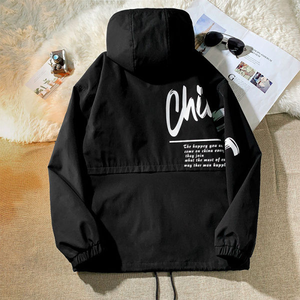 Jacheta casual pentru barbati cu gluga si sireturi