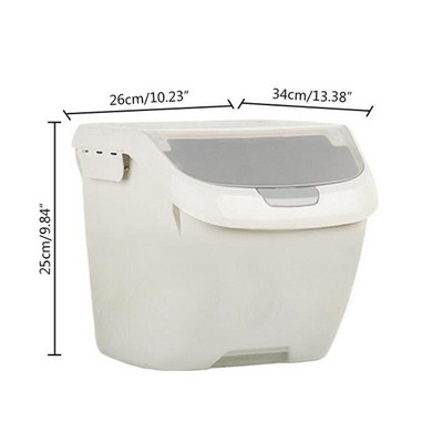 Moderný 10 kg skladovací kontajner na ryžu, veľký uzavretý dávkovač obilia, vlhkotesný úložný box do domácnosti s vekom, odmerka