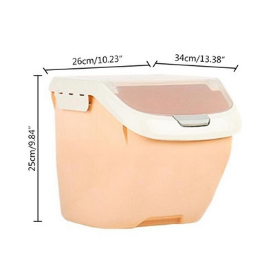 Moderný 10 kg skladovací kontajner na ryžu, veľký uzavretý dávkovač obilia, vlhkotesný úložný box do domácnosti s vekom, odmerka