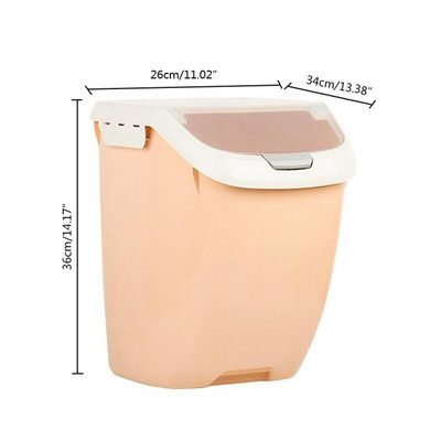 Moderný 10 kg skladovací kontajner na ryžu, veľký uzavretý dávkovač obilia, vlhkotesný úložný box do domácnosti s vekom, odmerka