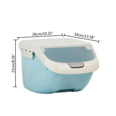 Moderný 10 kg skladovací kontajner na ryžu, veľký uzavretý dávkovač obilia, vlhkotesný úložný box do domácnosti s vekom, odmerka