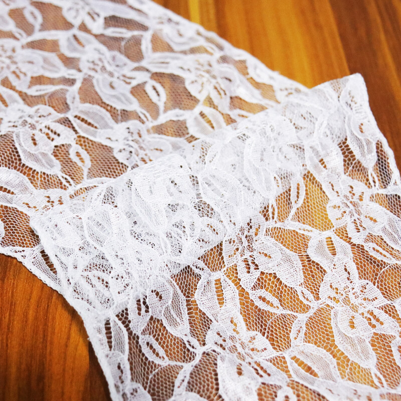 10 komada bijele čipkaste stolice Pojasne mašne Traka za stolicu Organza Dekor Vjenčana stolica za vjenčanja Rođendanska događanja Party Banket Stolica Vrpca