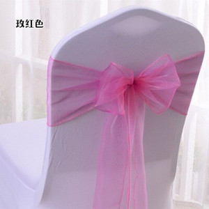 50 KOM. Prozirna organza traka za stolicu s mašnom za svatove Dekoracija za bankete i bankete Navlaka za stražnju stranu stolice Mrežaste trake za vezivanje Dizajn 15x275 CM