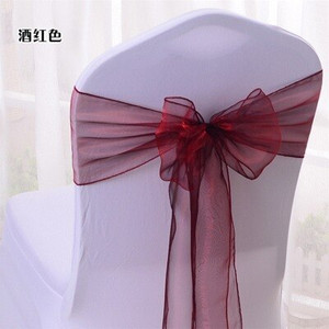 50 KOM. Prozirna organza traka za stolicu s mašnom za svatove Dekoracija za bankete i bankete Navlaka za stražnju stranu stolice Mrežaste trake za vezivanje Dizajn 15x275 CM