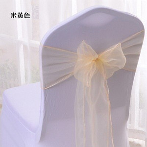 50 KOM. Prozirna organza traka za stolicu s mašnom za svatove Dekoracija za bankete i bankete Navlaka za stražnju stranu stolice Mrežaste trake za vezivanje Dizajn 15x275 CM