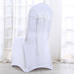 50 KOM. Prozirna organza traka za stolicu s mašnom za svatove Dekoracija za bankete i bankete Navlaka za stražnju stranu stolice Mrežaste trake za vezivanje Dizajn 15x275 CM