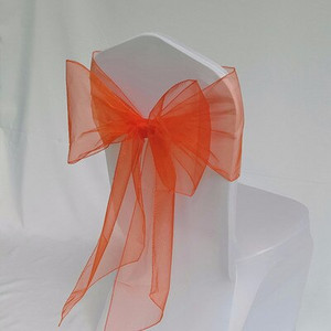 50 KOM. Prozirna organza traka za stolicu s mašnom za svatove Dekoracija za bankete i bankete Navlaka za stražnju stranu stolice Mrežaste trake za vezivanje Dizajn 15x275 CM