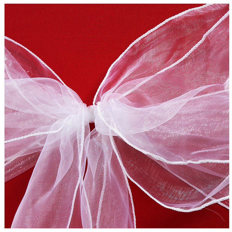 50 KOM. Prozirna organza traka za stolicu s mašnom za svatove Dekoracija za bankete i bankete Navlaka za stražnju stranu stolice Mrežaste trake za vezivanje Dizajn 15x275 CM