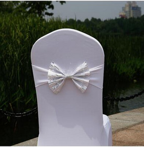 Elegantné stoličky, šerpy, sada, kvetinová mašľa, dvojité flitre, šerpa, rustikálna nastaviteľná, krásna mašľa, dekorácia, svadobný veľkoobchod
