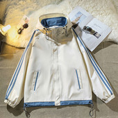 Jachetă sport pentru bărbați cu glugă și garnitură