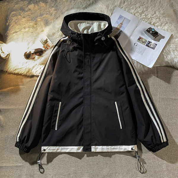 Jachetă sport pentru bărbați cu glugă și garnitură