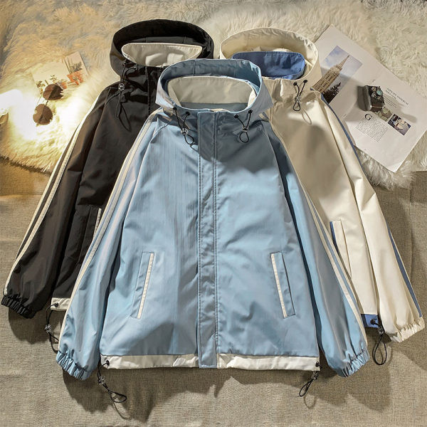 Jachetă sport pentru bărbați cu glugă și garnitură