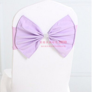 20db Spandex Lycra sztreccs szék pántok poliészter masnival és hálós gyémánt csattal szállodai esküvői party dekorációhoz