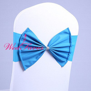 20db Spandex Lycra sztreccs szék pántok poliészter masnival és hálós gyémánt csattal szállodai esküvői party dekorációhoz