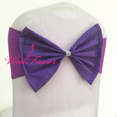 20db Spandex Lycra sztreccs szék pántok poliészter masnival és hálós gyémánt csattal szállodai esküvői party dekorációhoz