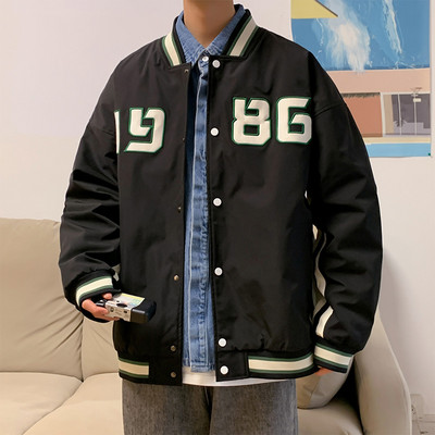 Jachetă bărbătească la modă, cu imprimeu și închidere cu nasturi