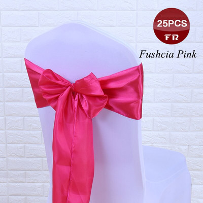 Besplatna dostava Paket od 25 satenskih leptir mašni za svadbu Dekoracija hotelske stolice