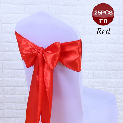 Besplatna dostava Paket od 25 satenskih leptir mašni za svadbu Dekoracija hotelske stolice