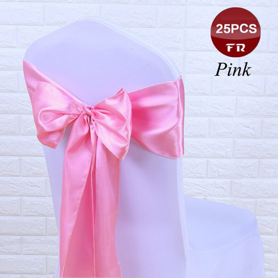 Besplatna dostava Paket od 25 satenskih leptir mašni za svadbu Dekoracija hotelske stolice