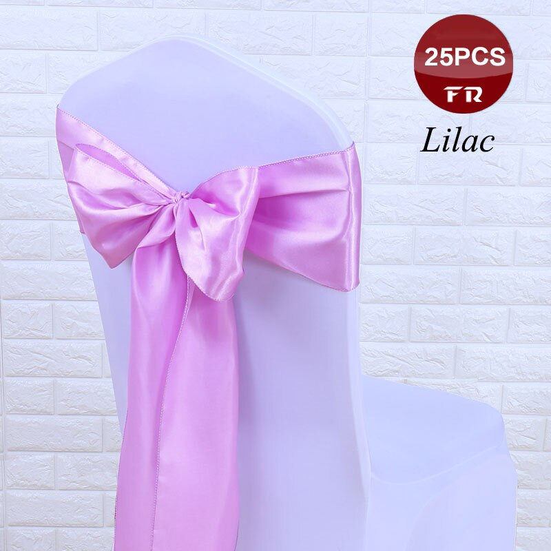 Besplatna dostava Paket od 25 satenskih leptir mašni za svadbu Dekoracija hotelske stolice