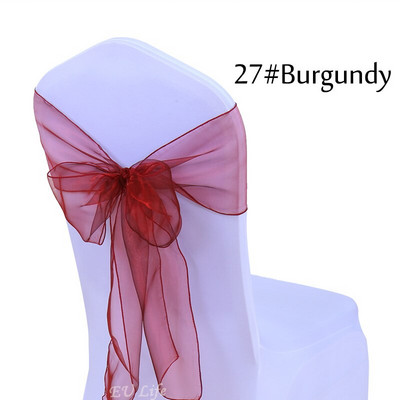 Pakiranje od 25 komada Pojas za stolicu od prozirne organze Leptir mašne 18x275 cm Ukrasna stolica za svečanosti vjenčanja