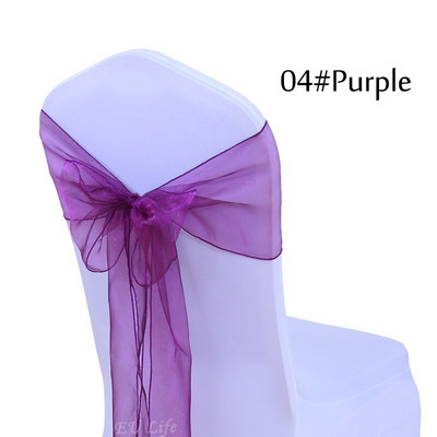 Pakiranje od 25 komada Pojas za stolicu od prozirne organze Leptir mašne 18x275 cm Ukrasna stolica za svečanosti vjenčanja