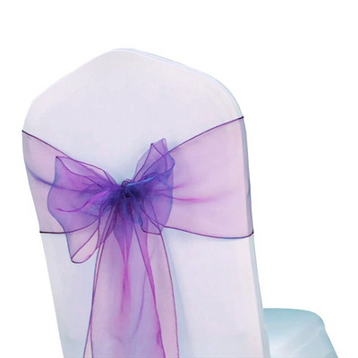 Pakiranje od 25 komada Pojas za stolicu od prozirne organze Leptir mašne 18x275 cm Ukrasna stolica za svečanosti vjenčanja
