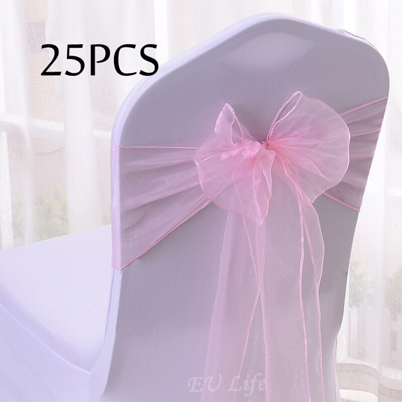 Pakiranje od 25 komada Pojas za stolicu od prozirne organze Leptir mašne 18x275 cm Ukrasna stolica za svečanosti vjenčanja
