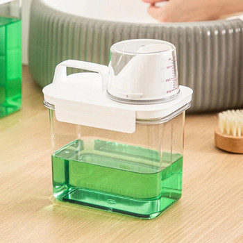 Херметична кутия за съхранение на перилен препарат за прах Прозрачен контейнер за прах за пране с мерителна чаша Многофункционален пластмасов буркан със зърнени храни