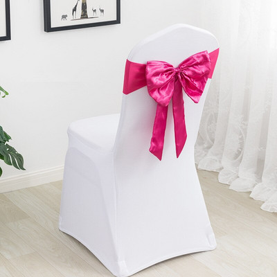 20 buc Benzi pentru scaune elastice din spandex cu fundă din satin Cerceve pentru scaune din satin Lycra gata făcute pentru petrecere, hotel, decorare de nuntă