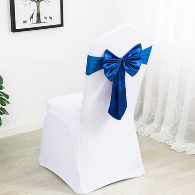 20 buc Benzi pentru scaune elastice din spandex cu fundă din satin Cerceve pentru scaune din satin Lycra gata făcute pentru petrecere, hotel, decorare de nuntă