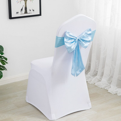 20 buc Benzi pentru scaune elastice din spandex cu fundă din satin Cerceve pentru scaune din satin Lycra gata făcute pentru petrecere, hotel, decorare de nuntă