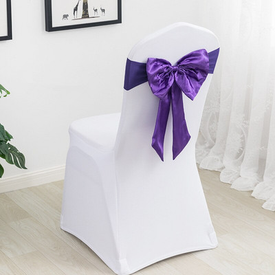 20 buc Benzi pentru scaune elastice din spandex cu fundă din satin Cerceve pentru scaune din satin Lycra gata făcute pentru petrecere, hotel, decorare de nuntă