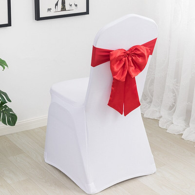 20 buc Benzi pentru scaune elastice din spandex cu fundă din satin Cerceve pentru scaune din satin Lycra gata făcute pentru petrecere, hotel, decorare de nuntă