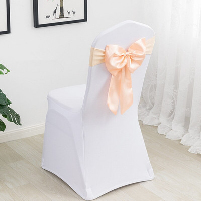 20 buc Benzi pentru scaune elastice din spandex cu fundă din satin Cerceve pentru scaune din satin Lycra gata făcute pentru petrecere, hotel, decorare de nuntă