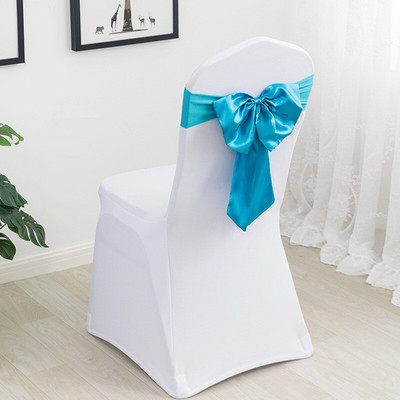 20 buc Benzi pentru scaune elastice din spandex cu fundă din satin Cerceve pentru scaune din satin Lycra gata făcute pentru petrecere, hotel, decorare de nuntă