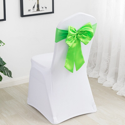 20 buc Benzi pentru scaune elastice din spandex cu fundă din satin Cerceve pentru scaune din satin Lycra gata făcute pentru petrecere, hotel, decorare de nuntă