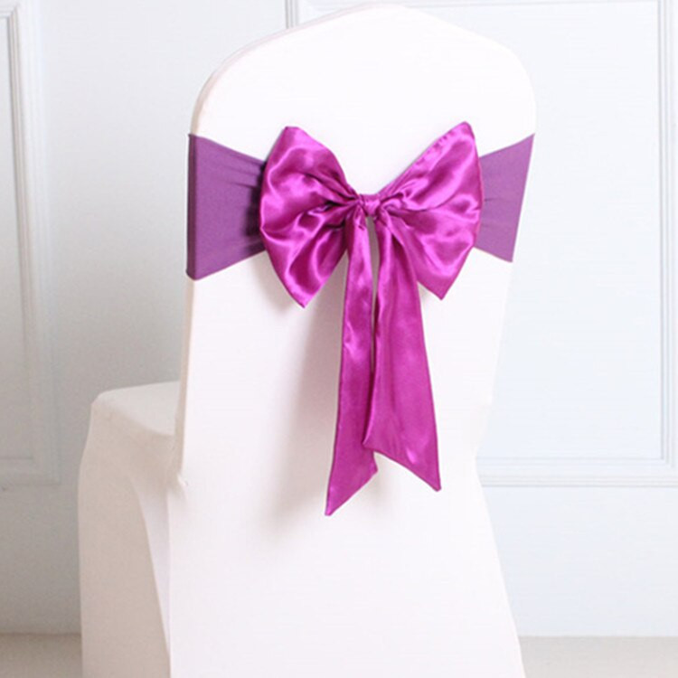 20 buc Benzi pentru scaune elastice din spandex cu fundă din satin Cerceve pentru scaune din satin Lycra gata făcute pentru petrecere, hotel, decorare de nuntă