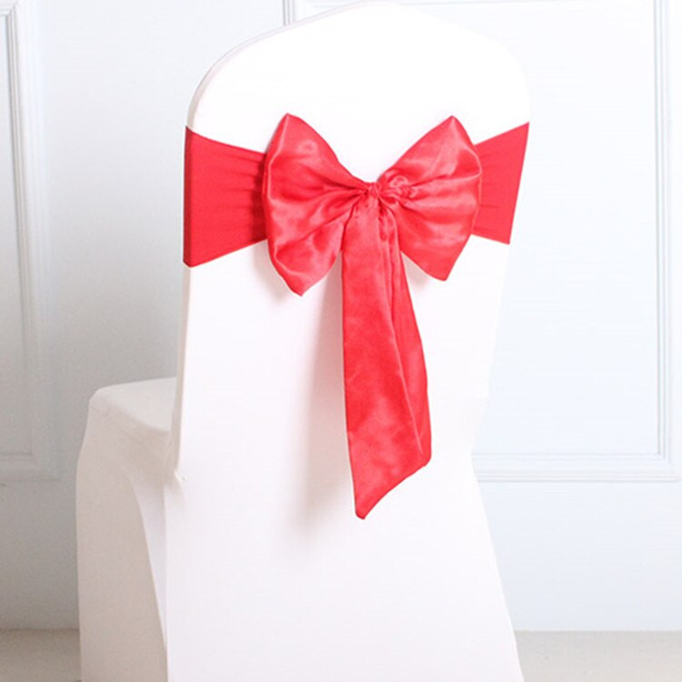 20 buc Benzi pentru scaune elastice din spandex cu fundă din satin Cerceve pentru scaune din satin Lycra gata făcute pentru petrecere, hotel, decorare de nuntă