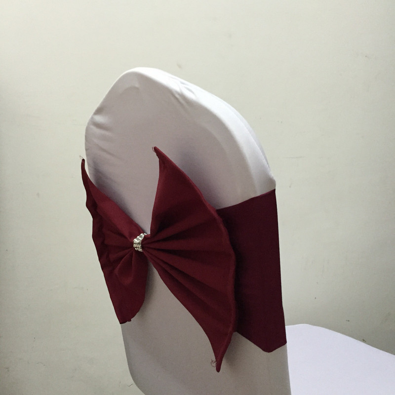 20 vnt Elastinė Lycra Vestuvinė kėdė Varčia elastinga kėdės juosta mazgai su poliesterio lankeliu vakarėlio viešbučio renginio dekoravimui