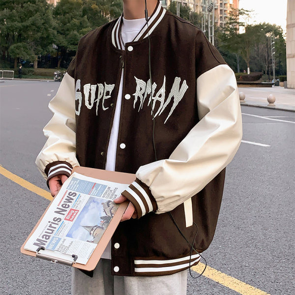 Jachetă pentru bărbați model nou cu inscripționare și închidere cu nasturi