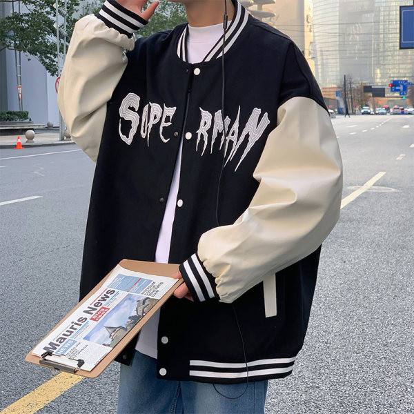 Jachetă pentru bărbați model nou cu inscripționare și închidere cu nasturi