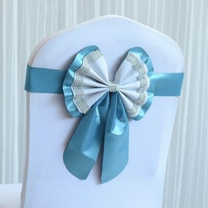 20PC Viešbutis Restoranas Vestuvės Banketas Elastiniai Laisvi Kaklaraiščiai Kėdės Atgal Gėlė Lankas Kėdės Dekoratyvinės juostelės Mariage kėdžių varčios