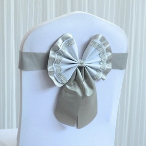 20PC Viešbutis Restoranas Vestuvės Banketas Elastiniai Laisvi Kaklaraiščiai Kėdės Atgal Gėlė Lankas Kėdės Dekoratyvinės juostelės Mariage kėdžių varčios