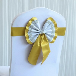 20PC Viešbutis Restoranas Vestuvės Banketas Elastiniai Laisvi Kaklaraiščiai Kėdės Atgal Gėlė Lankas Kėdės Dekoratyvinės juostelės Mariage kėdžių varčios