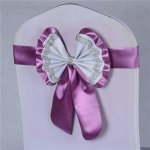 20PC Viešbutis Restoranas Vestuvės Banketas Elastiniai Laisvi Kaklaraiščiai Kėdės Atgal Gėlė Lankas Kėdės Dekoratyvinės juostelės Mariage kėdžių varčios