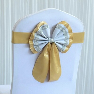 20PC Viešbutis Restoranas Vestuvės Banketas Elastiniai Laisvi Kaklaraiščiai Kėdės Atgal Gėlė Lankas Kėdės Dekoratyvinės juostelės Mariage kėdžių varčios
