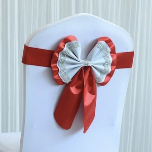 20PC Viešbutis Restoranas Vestuvės Banketas Elastiniai Laisvi Kaklaraiščiai Kėdės Atgal Gėlė Lankas Kėdės Dekoratyvinės juostelės Mariage kėdžių varčios