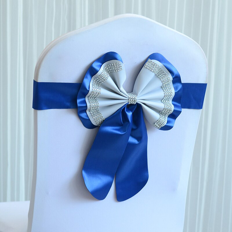 20PC Viešbutis Restoranas Vestuvės Banketas Elastiniai Laisvi Kaklaraiščiai Kėdės Atgal Gėlė Lankas Kėdės Dekoratyvinės juostelės Mariage kėdžių varčios